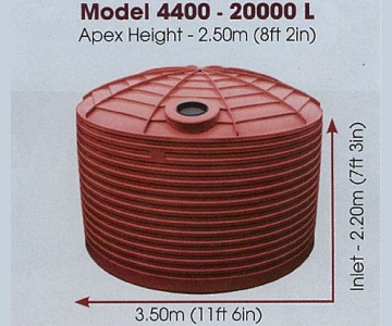 Model 4400 gallon 20000 litre water tank